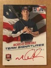 NICK QUINTANA 2015 USA Baseball on card RED INK Auto # 23/25 Tigers Nicholas