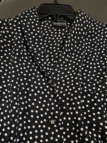 Blazer donna Baruch vintage anni 90 a pois giacca con bottoni/con cintura taglia 48 EU - Foto 5 di 14