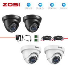 ZOSI 2PC 1080p Add on Security Dome Camera 80ft Night Vision IP66 24/7 Recording