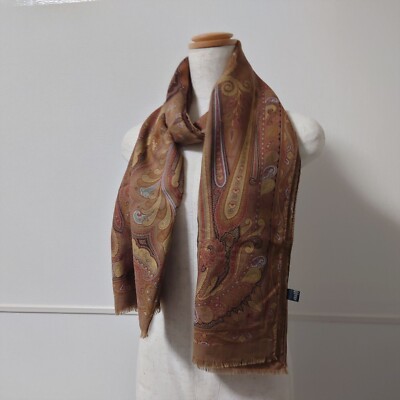 【送料&関税込】Etro Silk Shawl ETRO scarf shawl 164cm 64″ 64cm 25″ rectangle wool silk