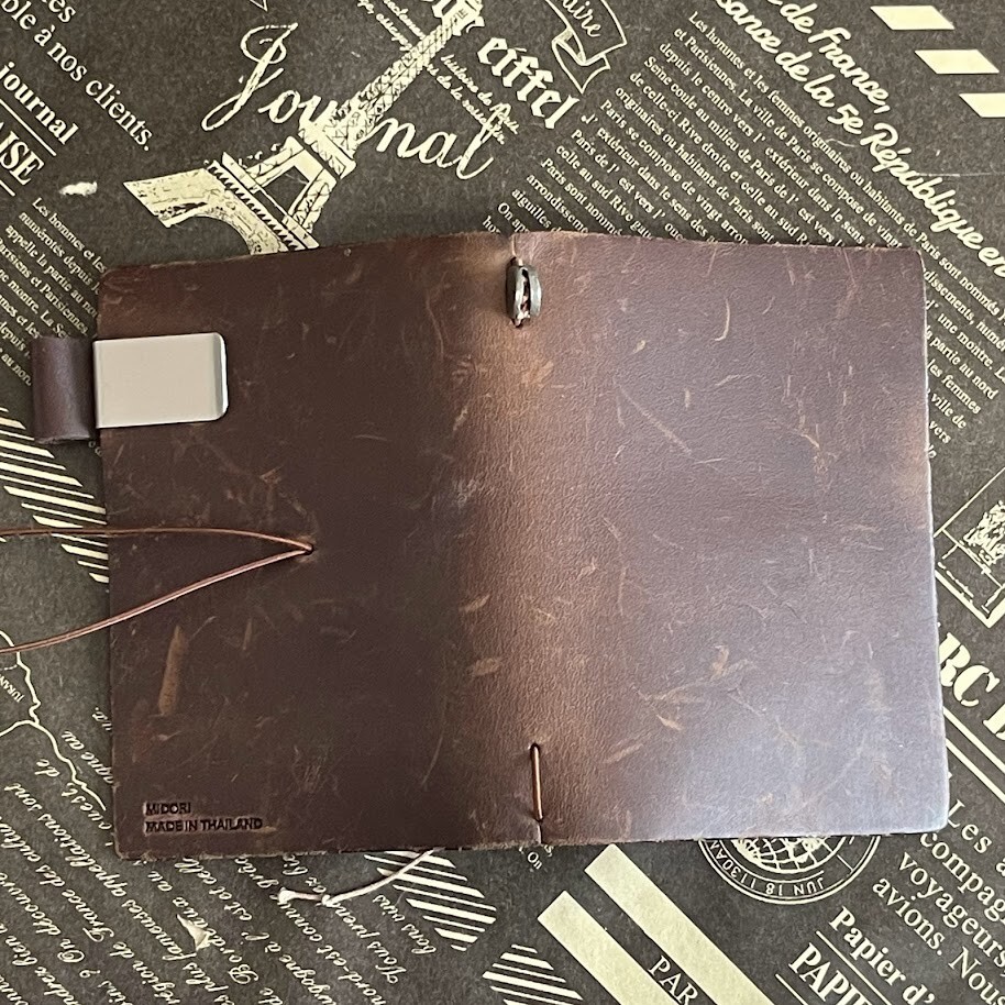 Used Midori Traveler's Notebook Leather Cover Passport size Brown and