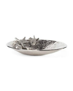 Silver Colored Star Home Designs Starfish Shells Flat Oval Bowl Christmas Gift