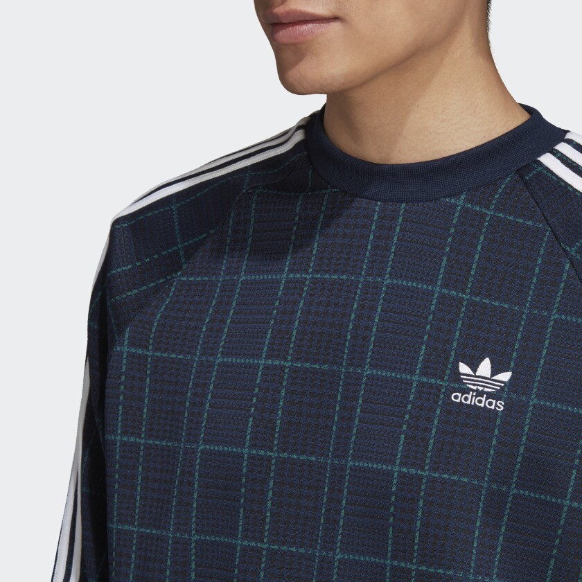 Adidas Originals Tartan Crewneck Collegiate Navy/White Men's