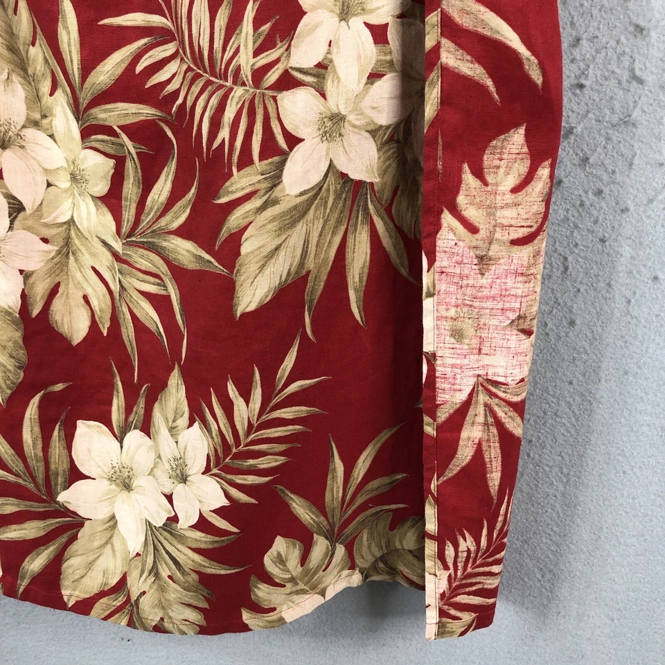 Falda deportiva Jones New York para mujer 12 roja estampado floral envoltura de lino playa hawaiana Foto 3 de 4