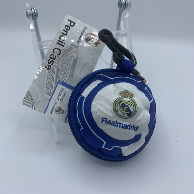 REAL MADRID PENCIL CASE zippers to convert to soccer ball backpack clip stocking