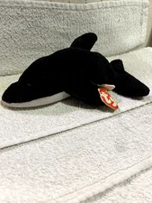 Ty Beanie Babies Baby Splash the black dolphin 3rd generation