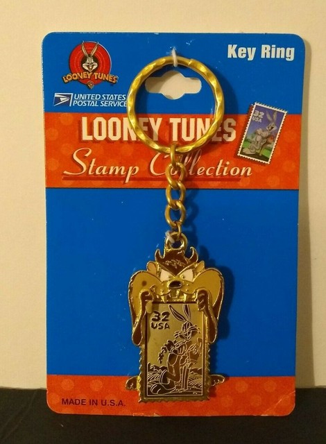 Tasmanian Devil Bugs Bunny Keychain Looney Tunes Stamp Collection Taz