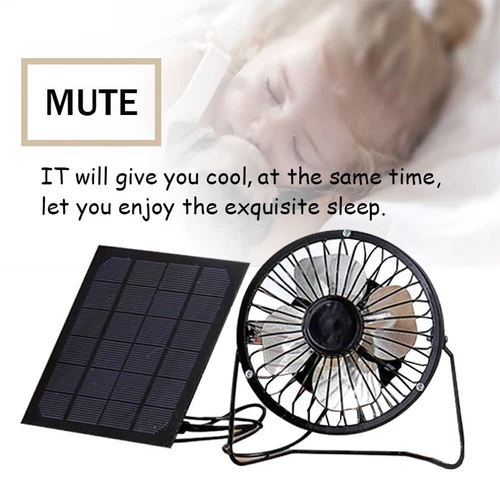 Mini Portable Solar Powered Fan Ventilator Greenhouse Pet Chicken House Cooler - Picture 4 of 11