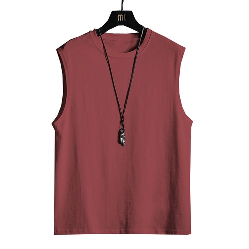 Tunic Vest T-Shirt Tank Tops Tees Men Sleeveless Muscle Solid Blank Gym / - Picture 8 of 18