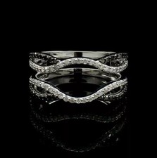 2Ct Round Lab-Created Diamond Wrap Enhancer Wedding Ring 14K White Gold Plated