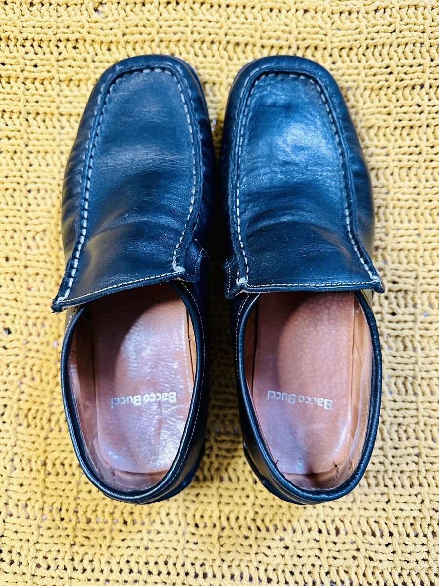 Mens 9.5 BACCO BUCCI Black Loafer Moccasin Non-Skid Driving  display picture 1