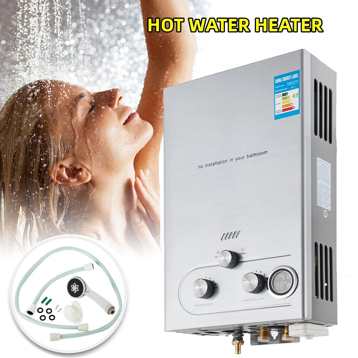 18L 5GPM Natural Gas Hot Water Heater Instant Water Boiler Shower Kit  Tankless | eBay