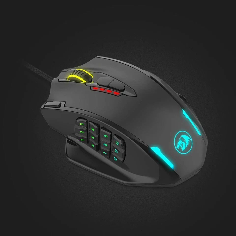 Redragon M908 IMPACT RGB LED MMO Mouse Laser Wired Gaming Mouse - Image 2 of 4