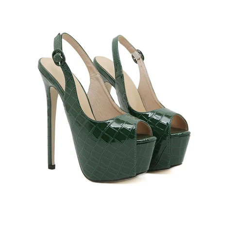 Damen Sexy Pumps Stilettos Sandalen Plateau Peeptoe High Heels Party Schuhe - Bild 11 von 17