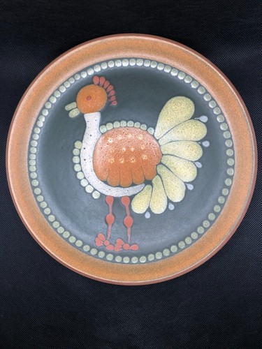 NACHLASS-Porta Celi Spanien Wandteller "Pfau" Handbemalt 1980 - Bild 2 von 4