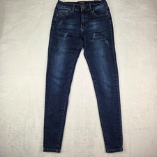 Hawthorne Women s Size 4 Skinny Jeans Dark Wash Distressed Stretch Denim