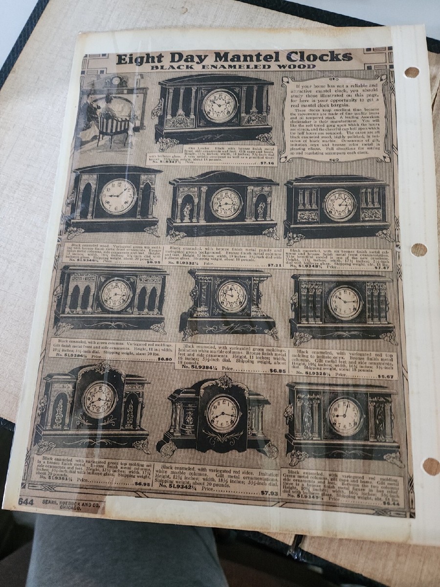 Vtg 1910s-1920s Sears Roebuck Catalog Print Ads Mantel & Wall