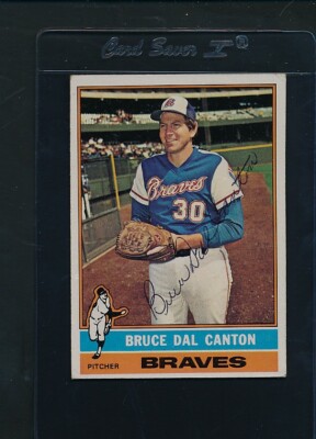 1976 Topps #486 Bruce Dal Canton Braves Signed Auto *C8057