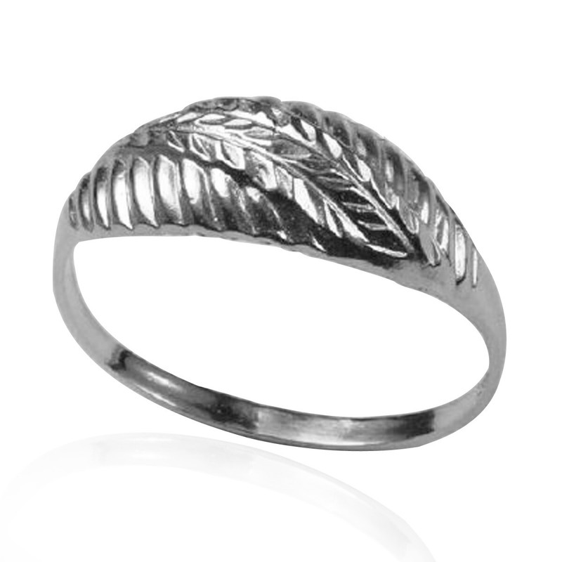 14k Solid White Gold Leaf Pattern Ring 3.00 4 to 9.5 GR #R2263
