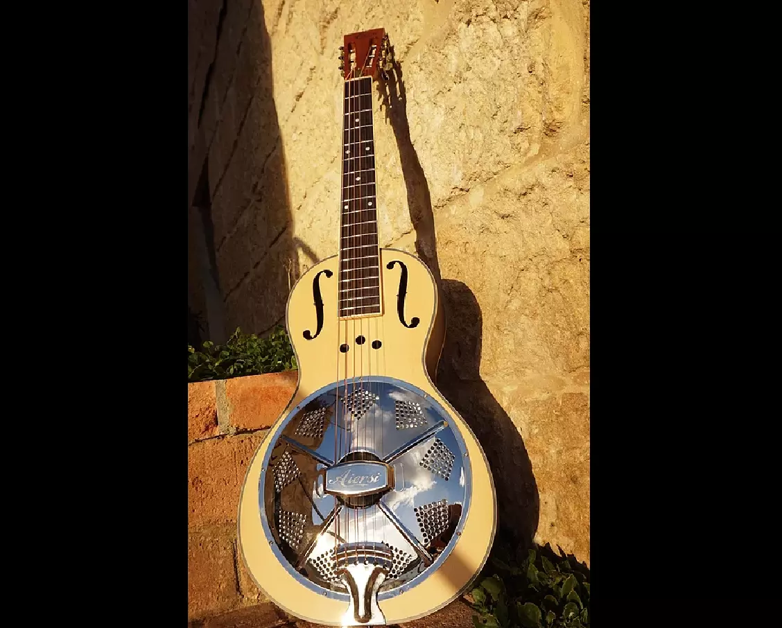 Aiersi Spruce Top Mahogany Body F Hole Parlor Resonator Guitar