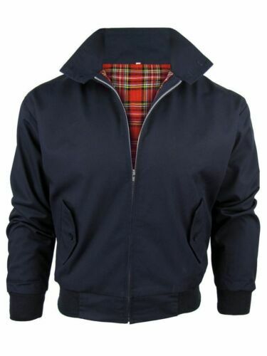 Veste Harrington Bleu Marine - Tailles XS à 5XL - 65% Polyester, 35% Coton - Neuf Avec étiquettes