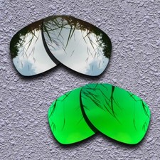 Silver Green Polarized Replacement Lenses For-RB3025-62 Anti-Scratch
