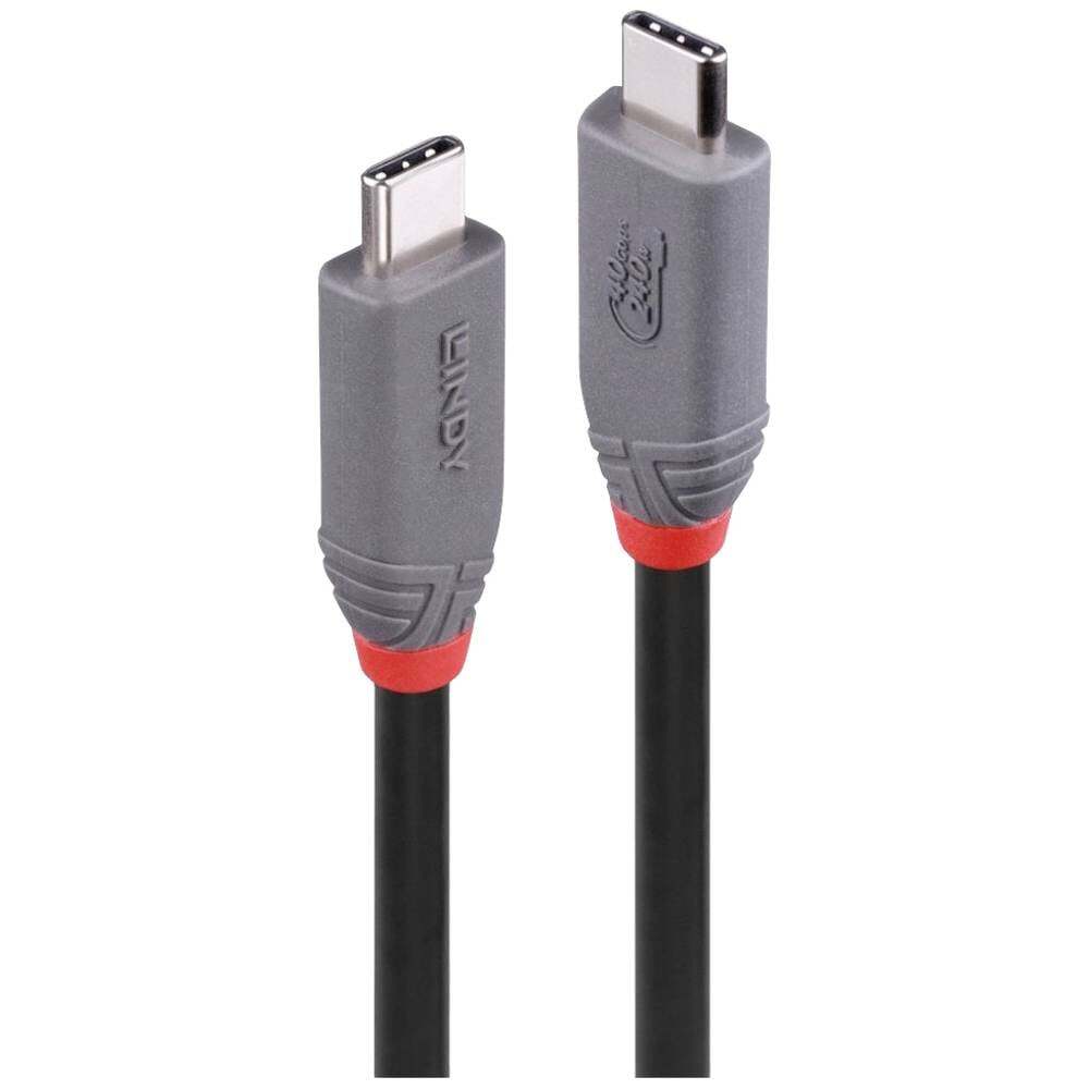 Кабель USB-C LINDY USB4 USB-C Stecker 2,00 м Schwarz 36958