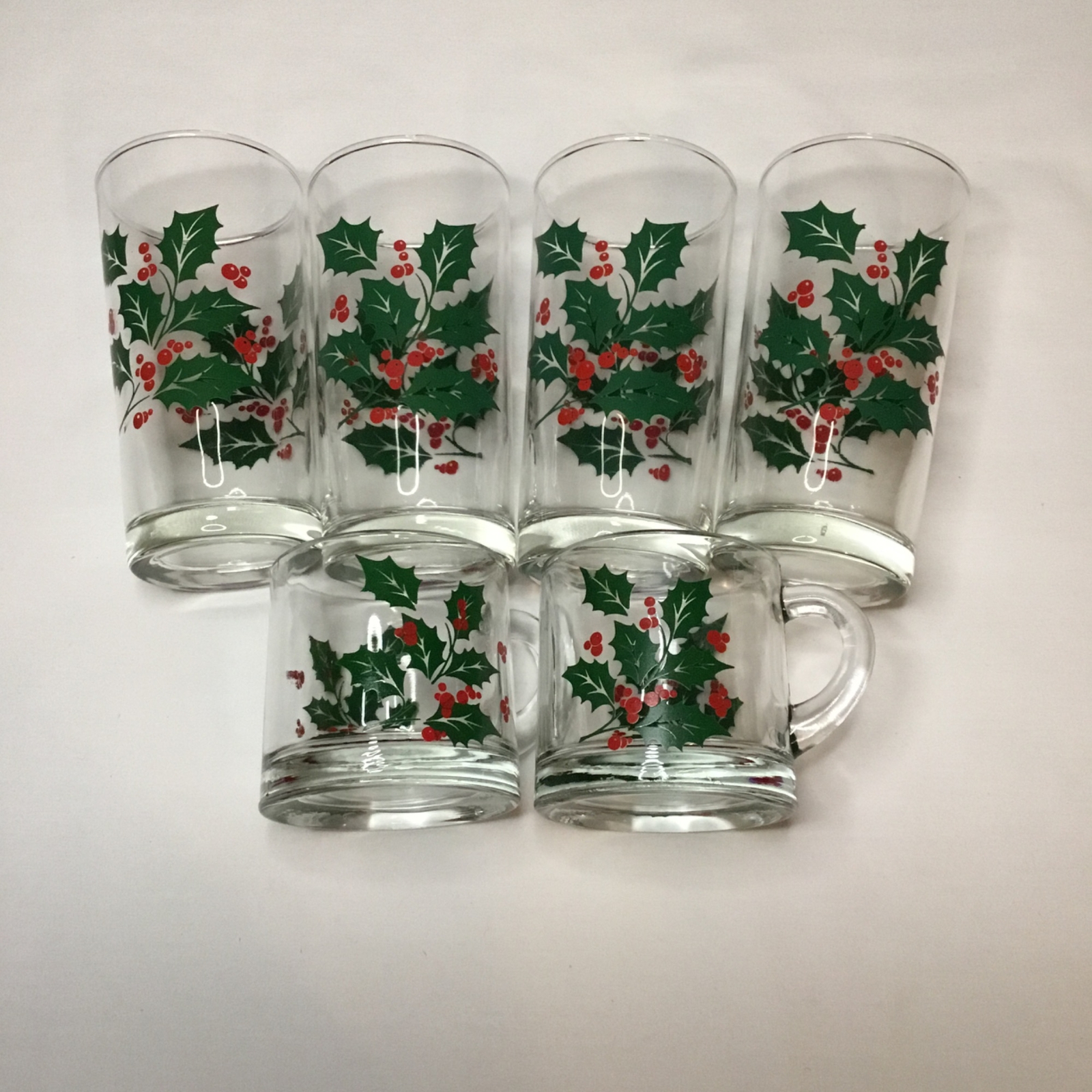 Indiana Glass Holly and Berries Vintage Drinking Glasses eBay
