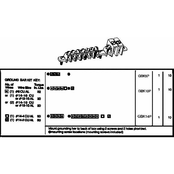 Cutler Hammer Ground Bar Kit,No GBK5P, Eaton Corporation eBay