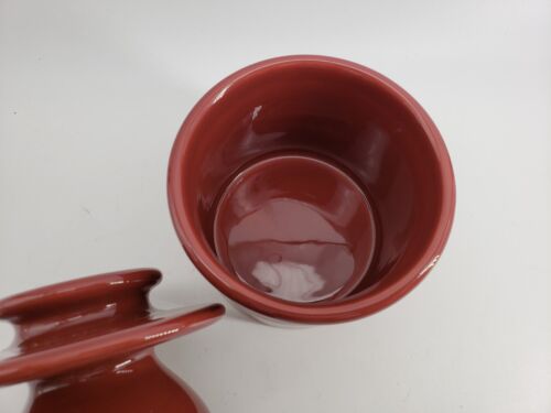 L. Tremnain Ceramic Butter Bell Crock, Maroon Color - Picture 6 of 7