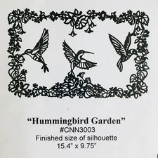 Hummingbird Garden Laser Cut Fusible Fabric Art Applique 15.4x9.75in CNN3003