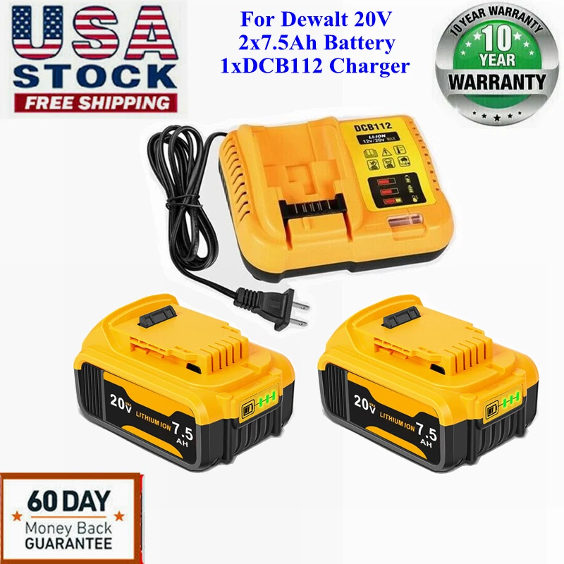 Pack 2 Batteries XR 18V 2Ah Li-Ion + Chargeur multi-voltage DEWALT