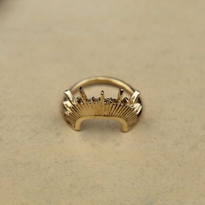 Sun Rising Ring 925 Sterling Silver Band Stacking Women Ring For Wedding