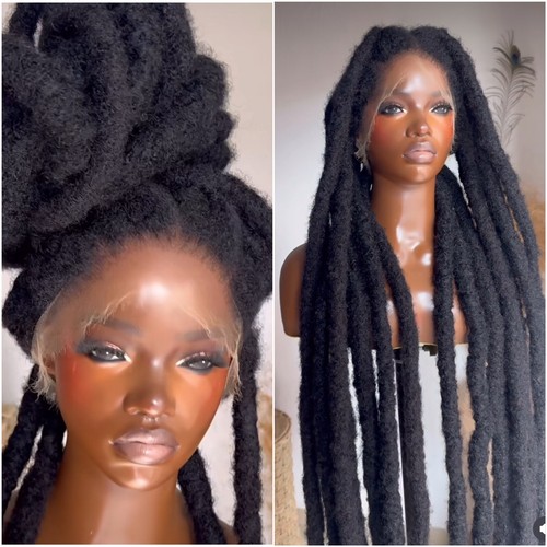 Custom Full LACE Rasta dreadloc wig , Human Hair Blend Pick Your Color/Length - Picture 3 of 4