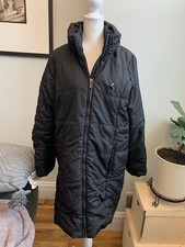 Motherhood Winter Black Coat Long Pink Lining Size Small