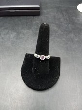 Silver Ring 925 With Pink And Green Stones Size 9 Beautiful