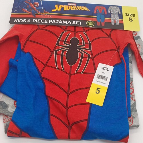 4 Piece Character Set Pajamas Mermaid Star Wars Spiderman Turtles - Picture 3 of 29