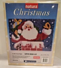 Vtg. National Yarn Crafts-Natura Latch Hook Kit, 18"x24" "To All A Good Night"