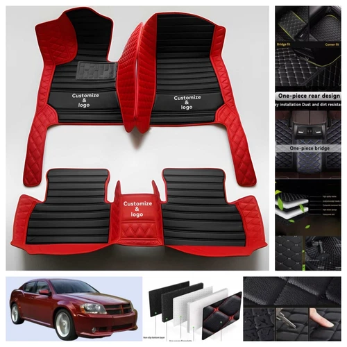 For Dodge Avenger 2007-2014 Car Floor Mats PU Leather Auto Liners Waterproof - Imagen 23 de 39