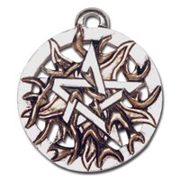 FEUER-PENTAGRAMM Schmuck AnhäNger Versilbert