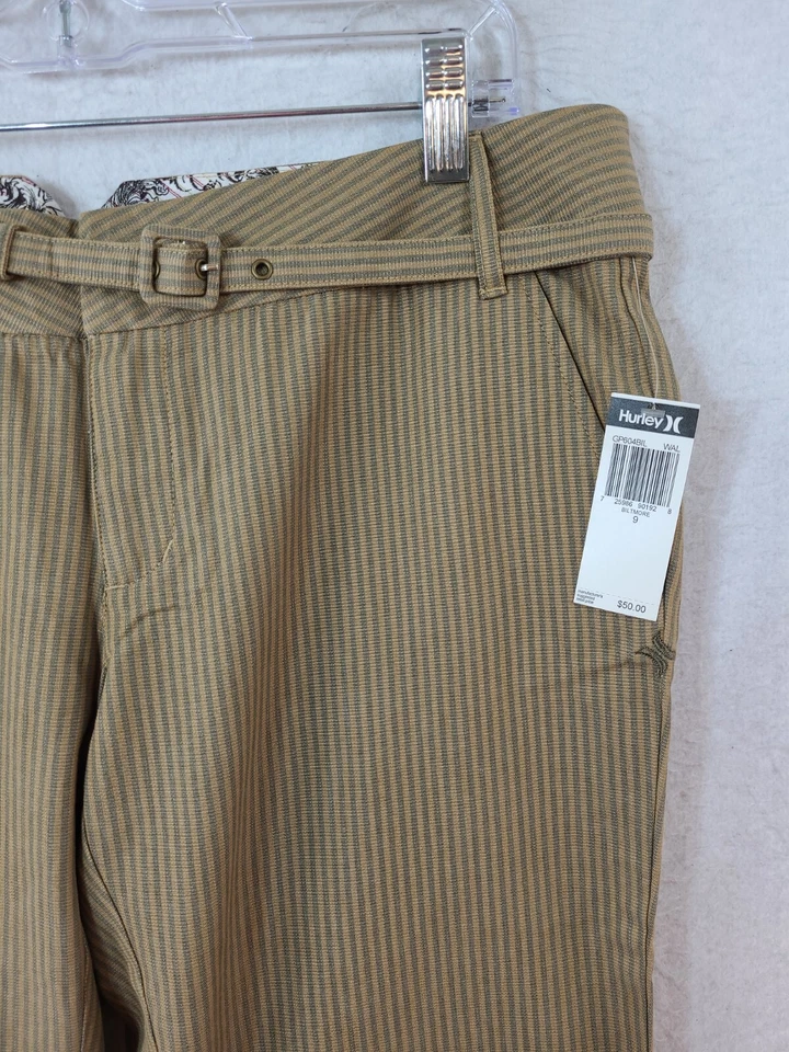 Hurley Biltmore Beige Striped Casual Pants Juniors 9 - Image 3 of 4