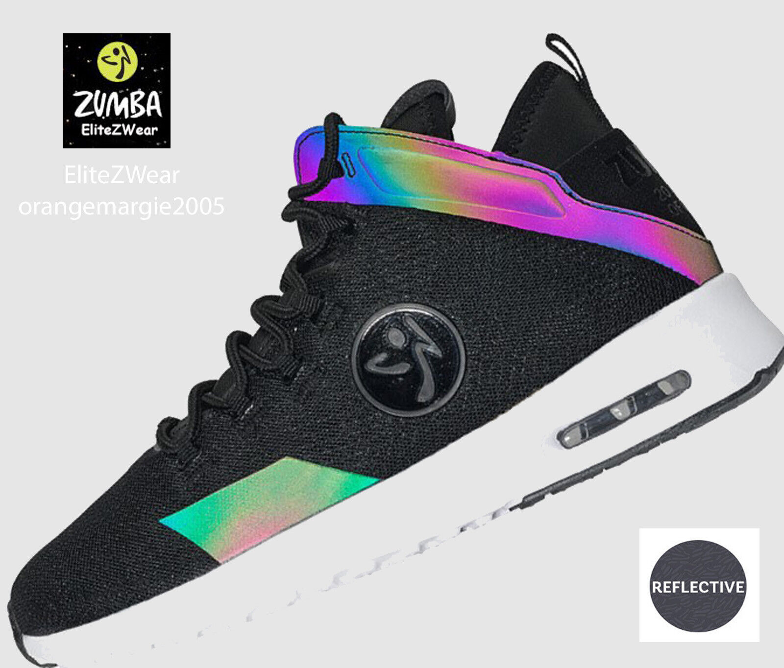 ZUMBA Mid High Top Shoes ALL SIZES!! Trainers Dance Reflective! Limited  Edition!