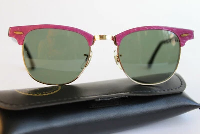 Ray Ban Clubmaster Purple W0376 mit G15 Gläsern B&L USA Bausch & Lomb Vintage - Bild 1 von 4