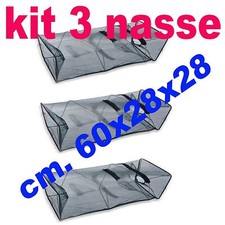 nassa trappola pesci granchi rete imbuto seppie gamberi anguille pesca kit n.3