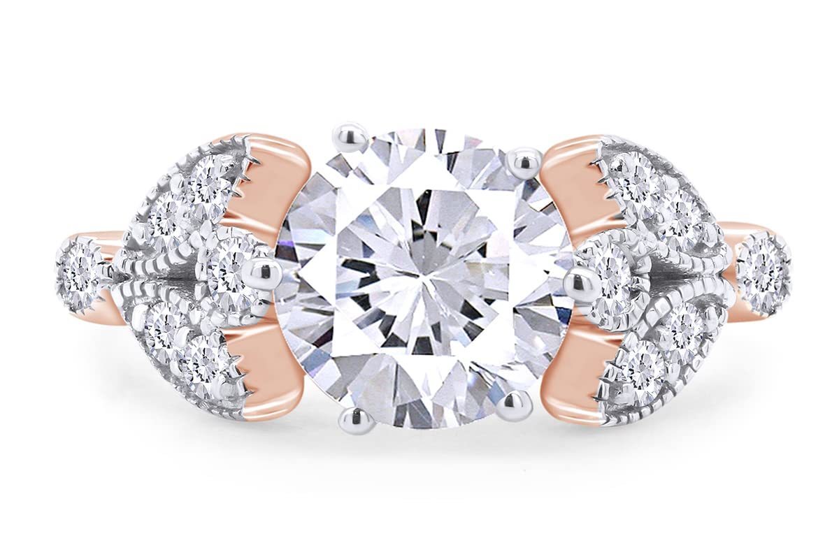 Moissanite Leaf Solitaire Engagement Ring In 10k or 14k Gold Wedding | eBay