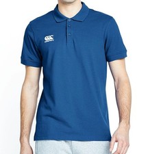 Image of Canterbury Mens S Victoria Blue Waimak Polo Shirt BNWT New Rugby T-Shirt Golf