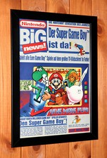 Vintage Nintendo Super Mario Land Super Game Boy Promo Poster Ad Page Framed