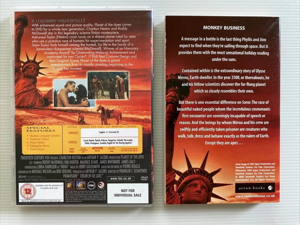 BOOK & DVD - PLANET OF THE APES (1967) R2 - Charlton Heston - Roddy McDowall - Image 4 of 4