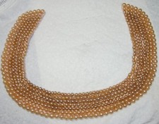 TRULY REGAL ART CRAFT Beaded Collar with Shaded Layers of Faux Pearl Beads JAPAN