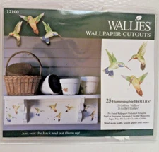 Wallies Wallpaper Cutouts ~ 25 Hummingbird Wallies ~ Pre-Pasted Wallpaper